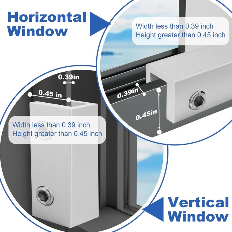 BLHLA 4 Sets Sliding Window Locks for Up and Down Windows with Key, Child Window Security Locks for Vertical & Horizontal Sliding Windows & Doors, Adjustable Easy to Install Window Stoppers Security - Image 5